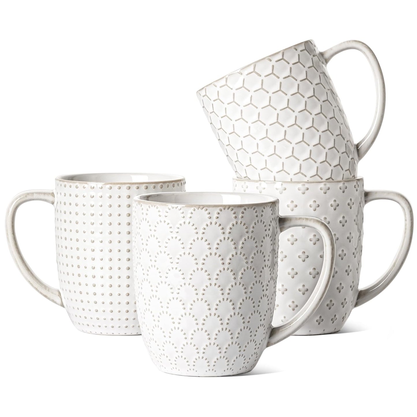 Ceramic Coffee Mug Set of 4 with Handles