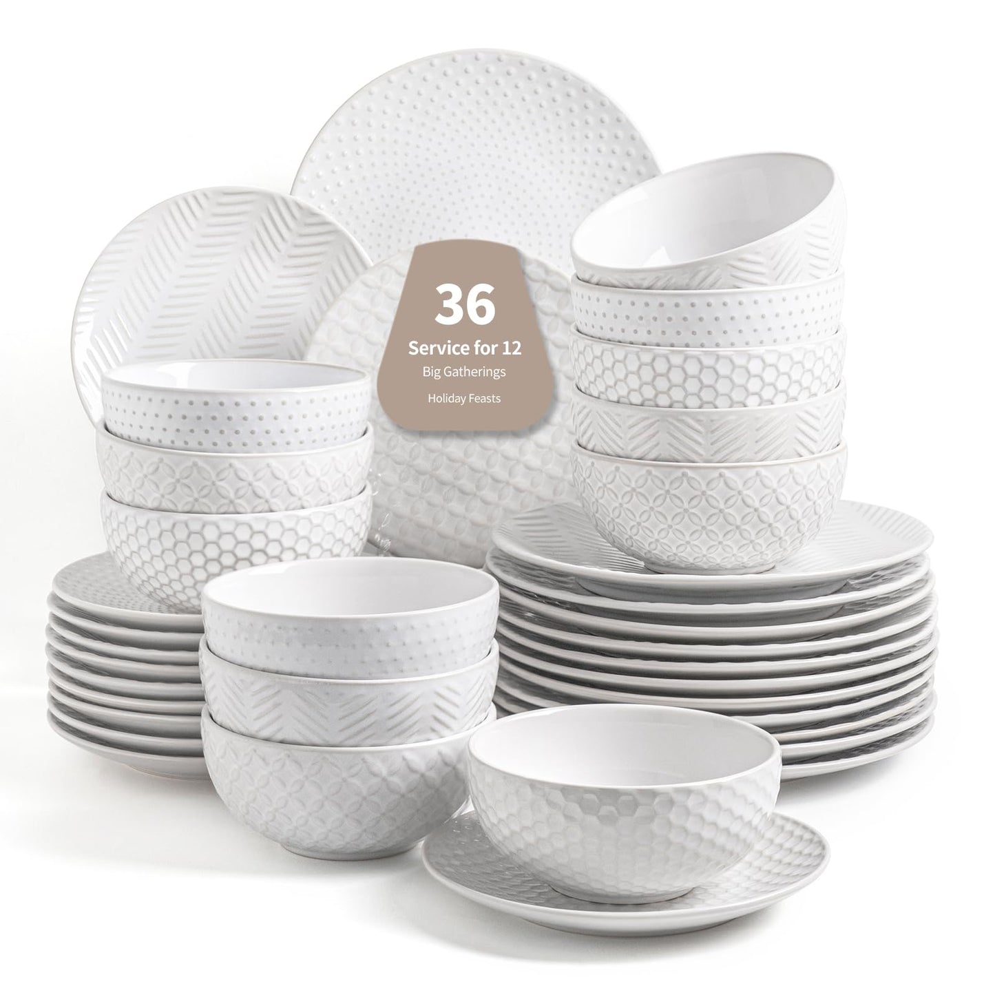 Embossed Scratch-Resistant Dinnerware Set