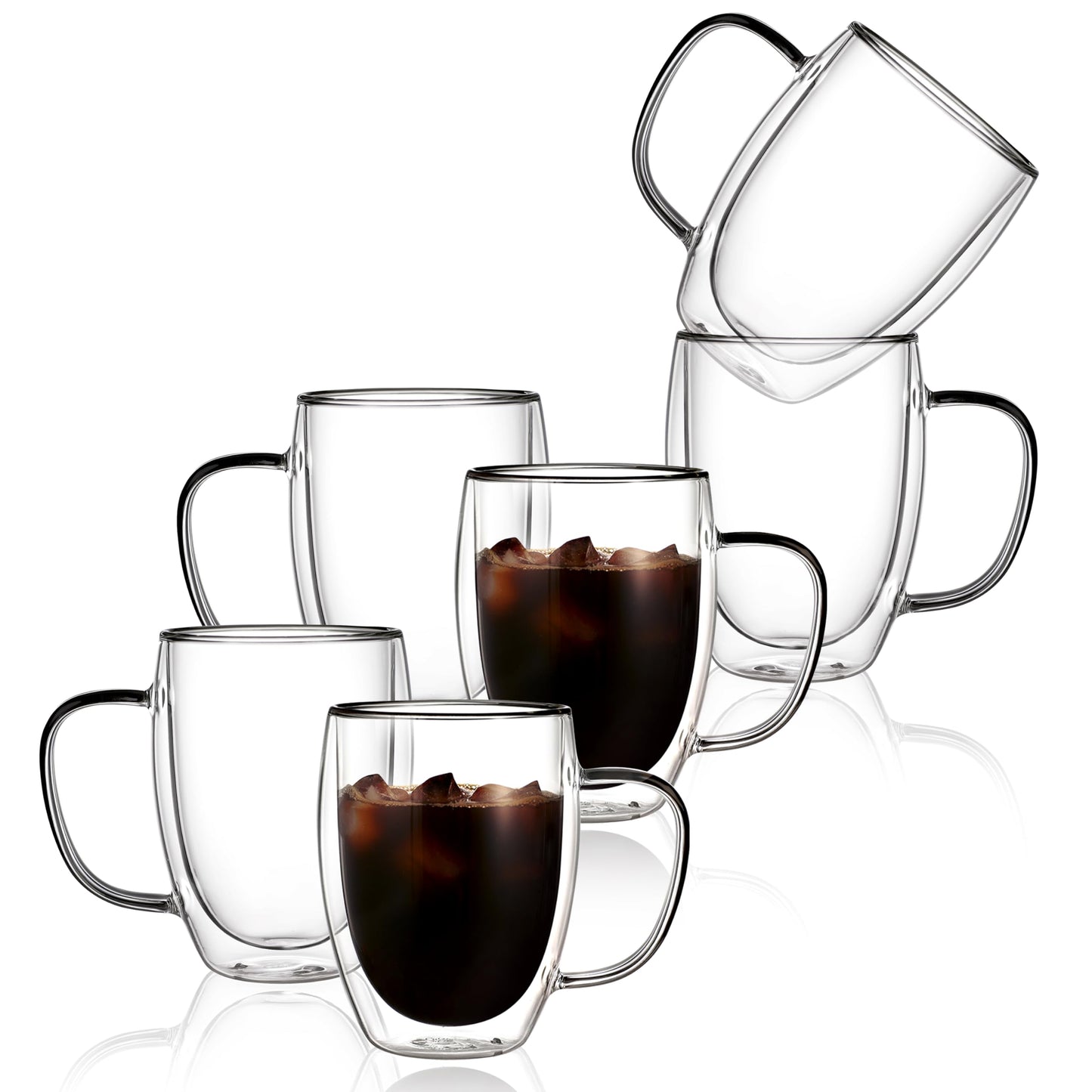 CNGLASS 12oz Double Walled Glass Coffee