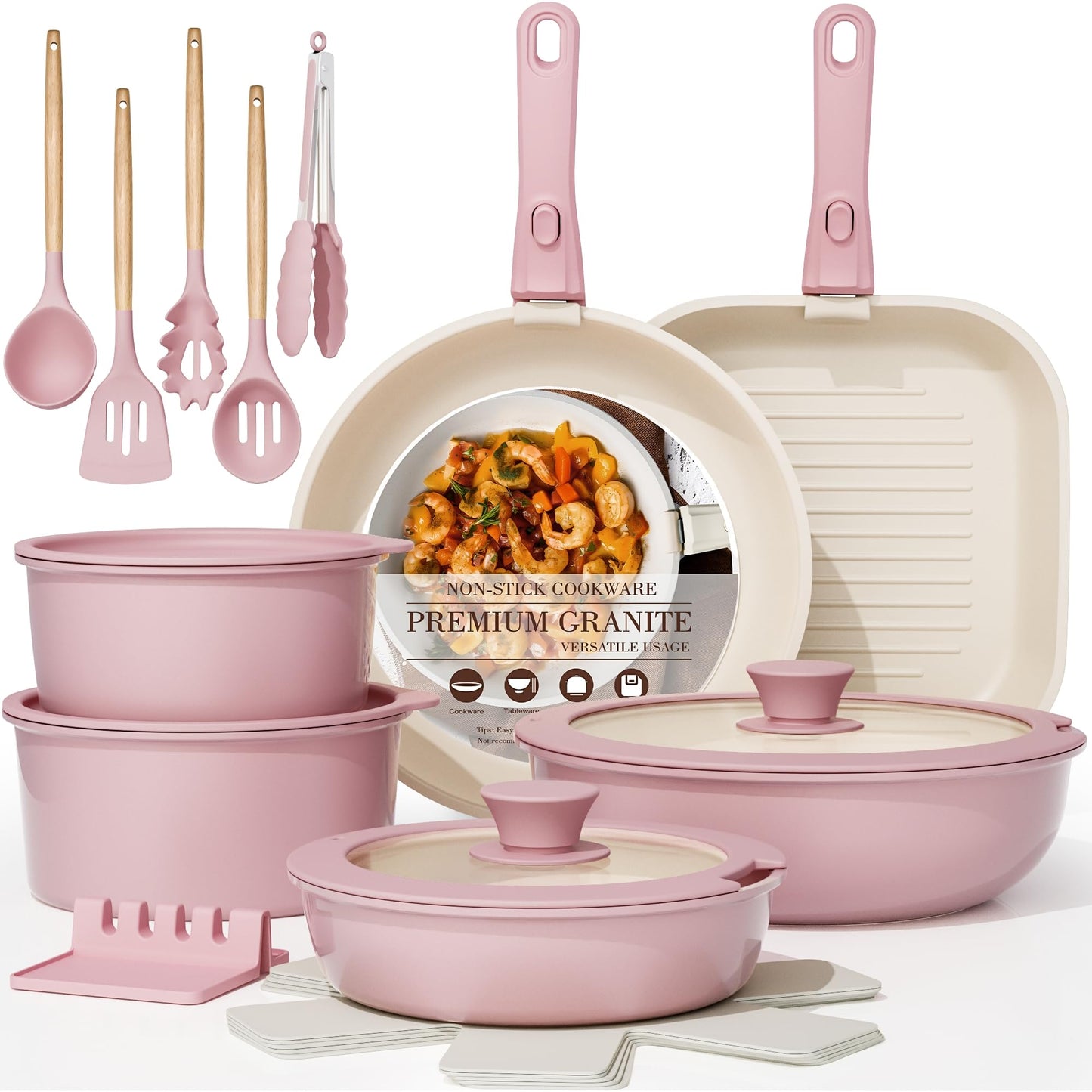 21-Piece Ceramic Non Stick Cookware Set