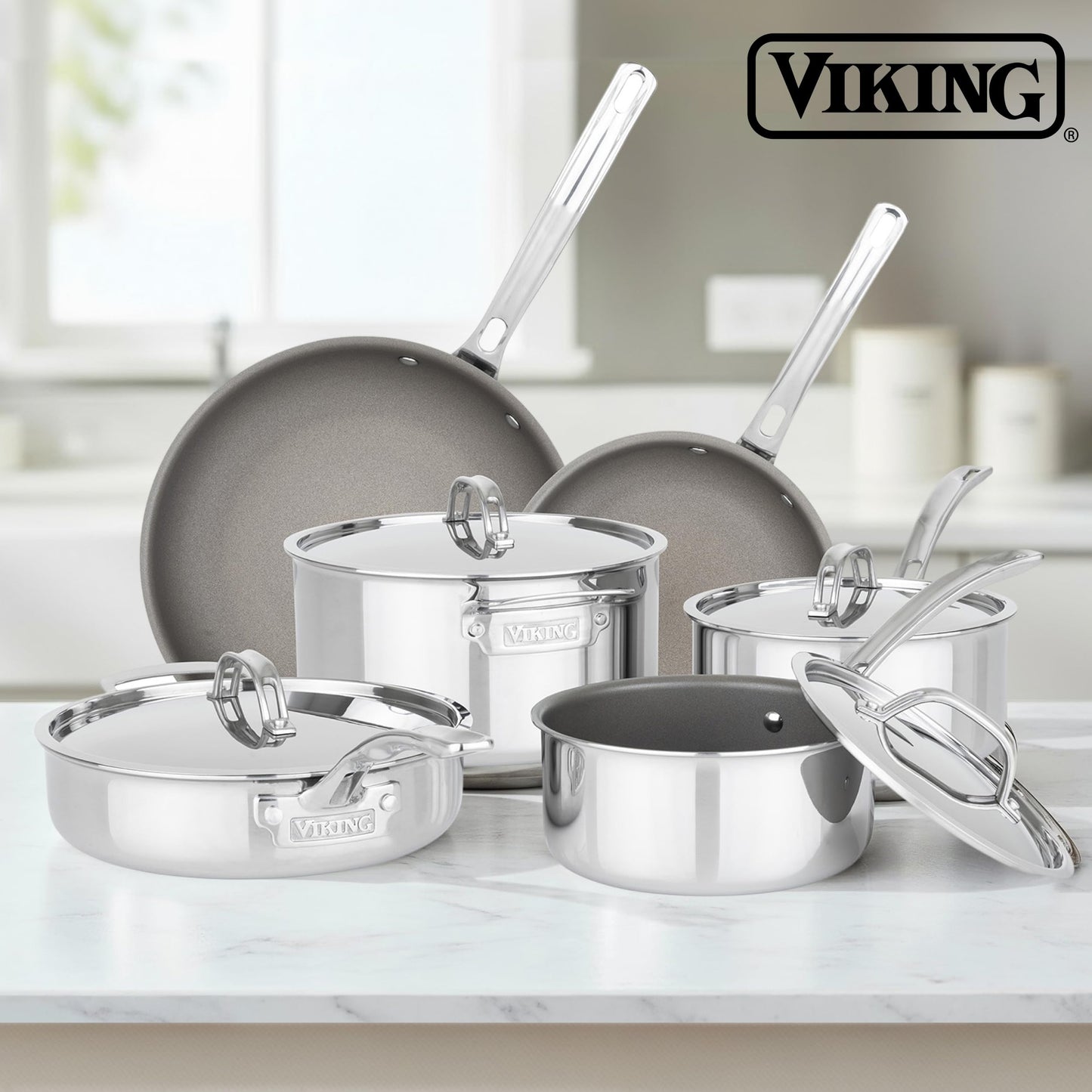 10-Piece Non Stick Cookware Set with Lids