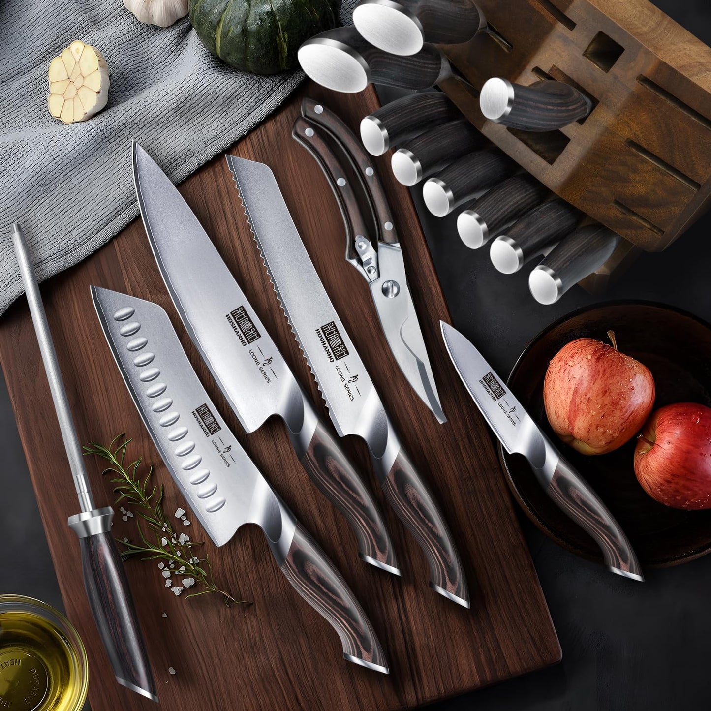 16-Piece High Carbon Stainless Steel Knife Set