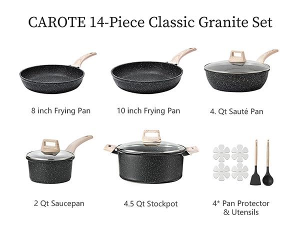 CAROTE Nonstick Pots and Pans Cookware Set Nonstick
