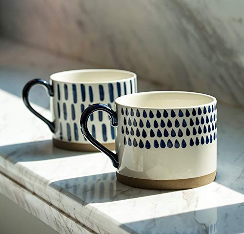 Set of 4 Ceramic Coffee Mugs with Handles