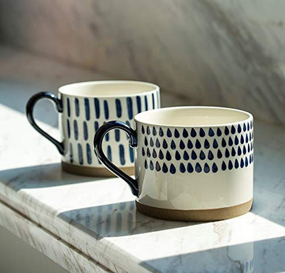 Set of 4 Ceramic Coffee Mugs with Handles