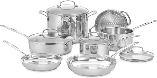 11-Piece Stainless Steel Cookware Set with Lids