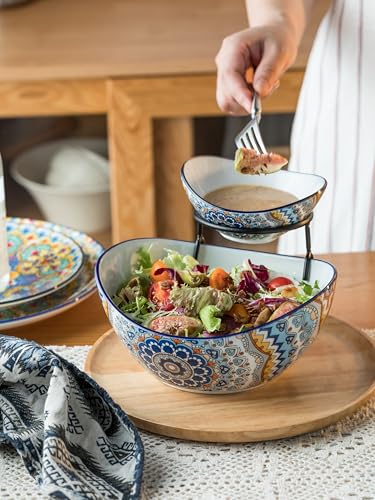 2-Tier Ceramic Chip and Dip Serving Set