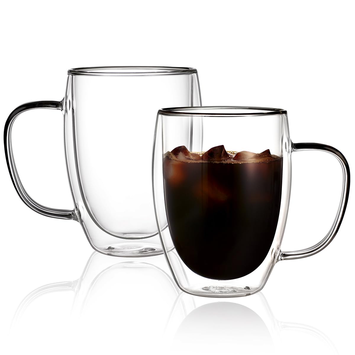 CNGLASS 12oz Double Walled Glass Coffee