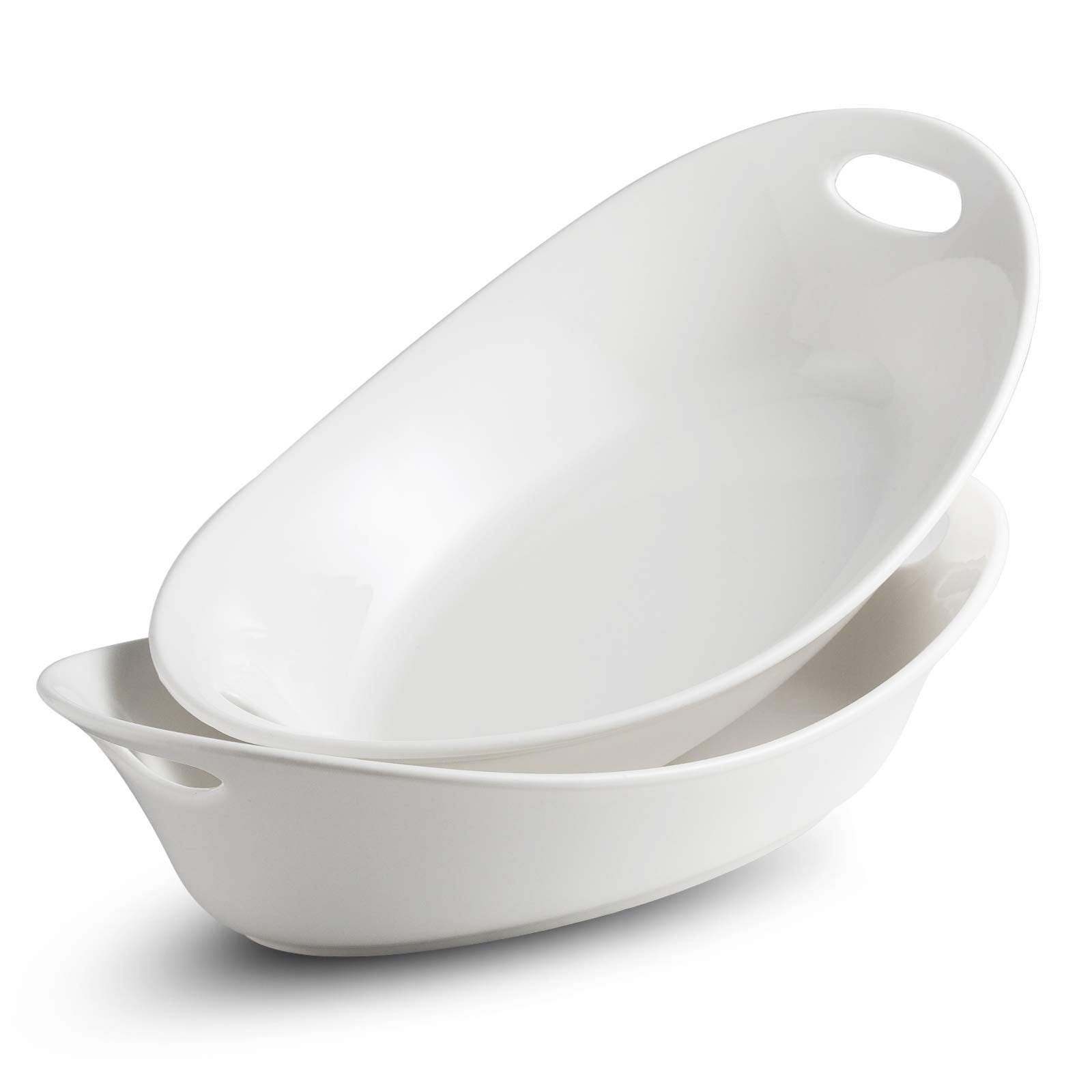 Large Oval Serving Bowl Set with Handles