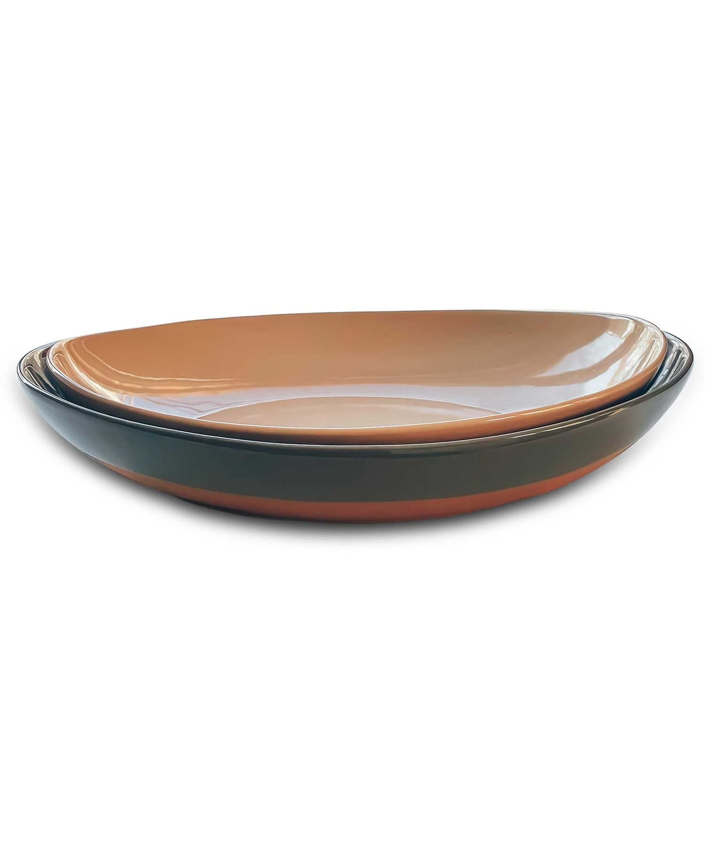 Ceramic Large Serving Bowls Set of 2 Platters