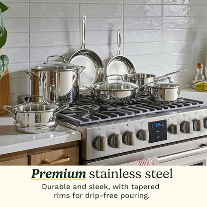 11-Piece Stainless Steel Cookware Set with Lids