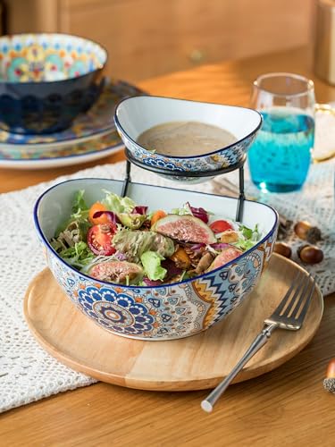 2-Tier Ceramic Chip and Dip Serving Set