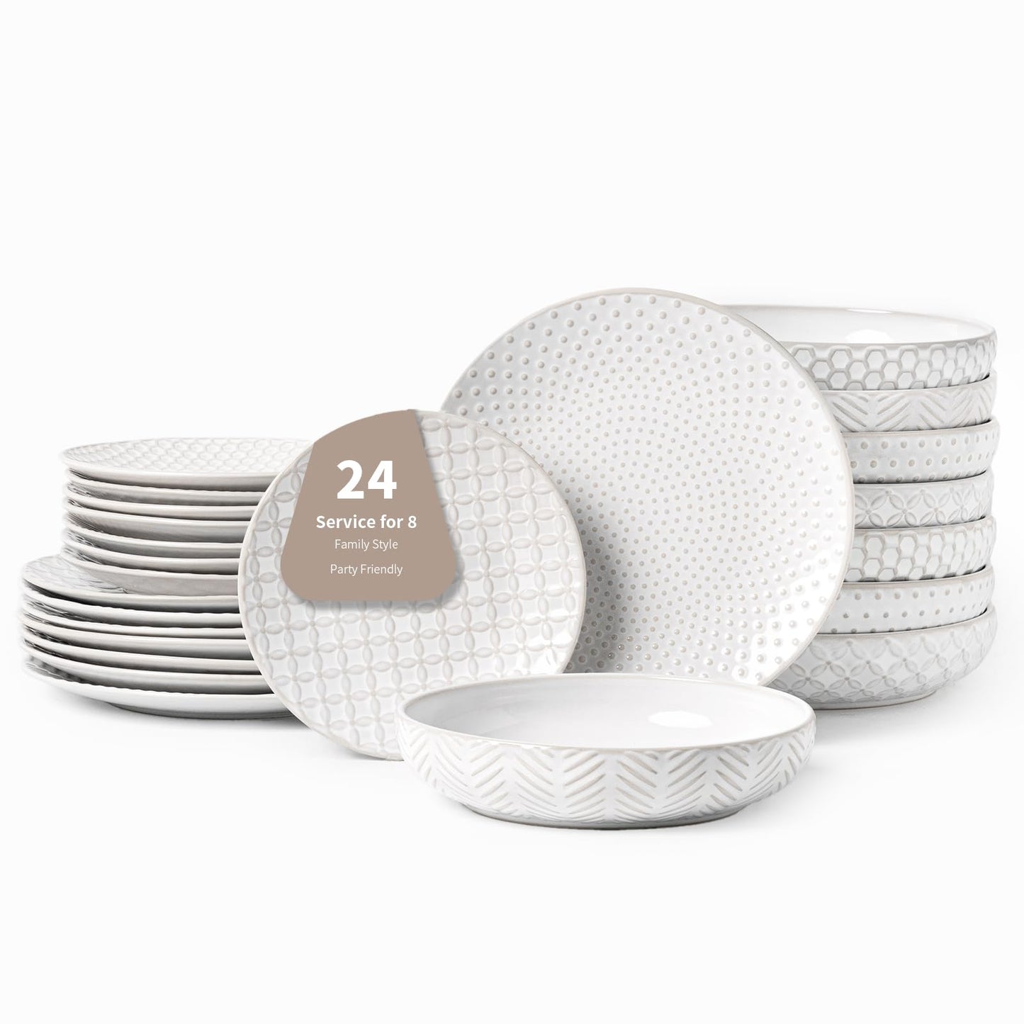 Embossed Scratch-Resistant Dinnerware Set