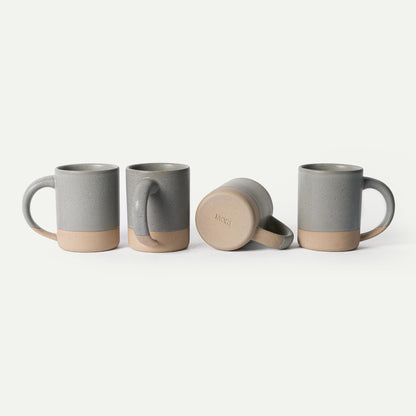 Set of 4 Ceramic Latte Mugs with Handles