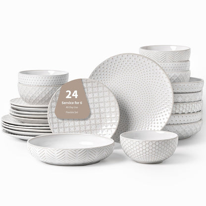 Embossed Scratch-Resistant Dinnerware Set