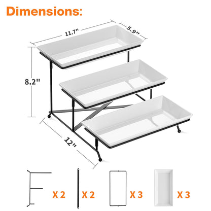 3-Tier Serving Tray Set with Stand