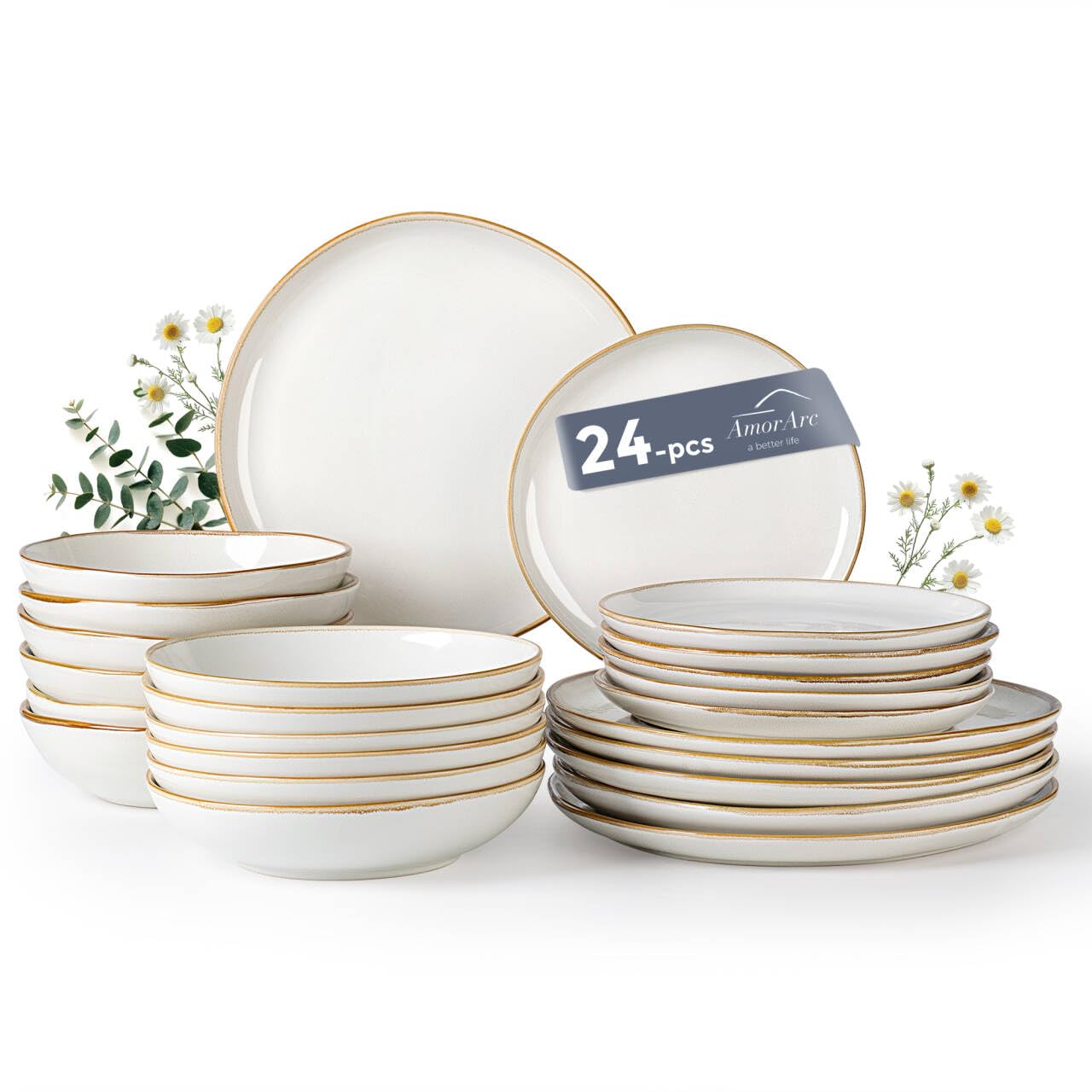 Reactive Glaze Ceramic Dinnerware Set for 4