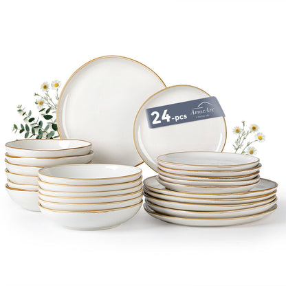 Reactive Glaze Ceramic Dinnerware Set for 4