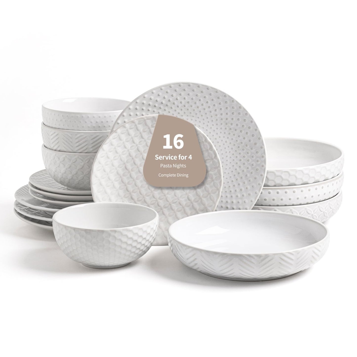 Embossed Scratch-Resistant Dinnerware Set