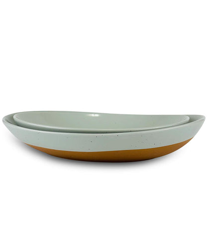 Ceramic Large Serving Bowls Set of 2 Platters