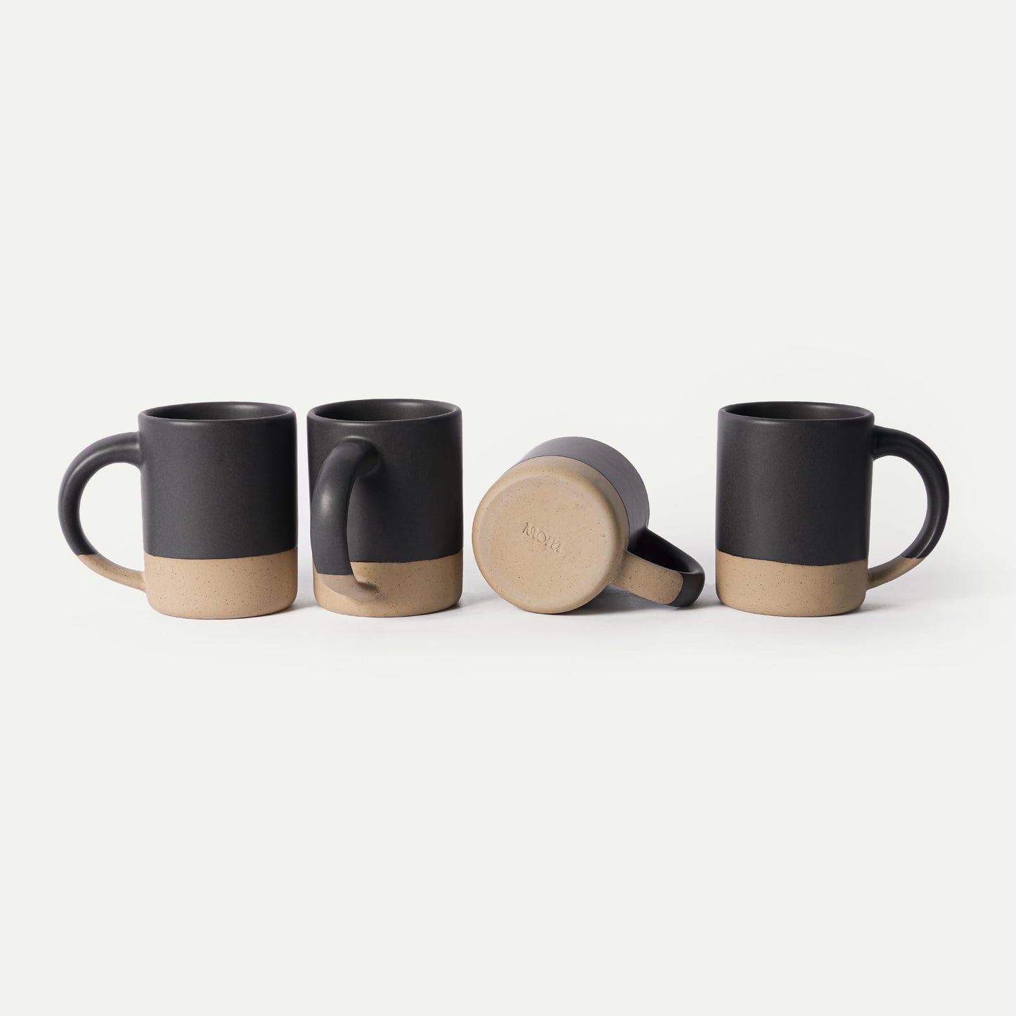 Set of 4 Ceramic Latte Mugs with Handles
