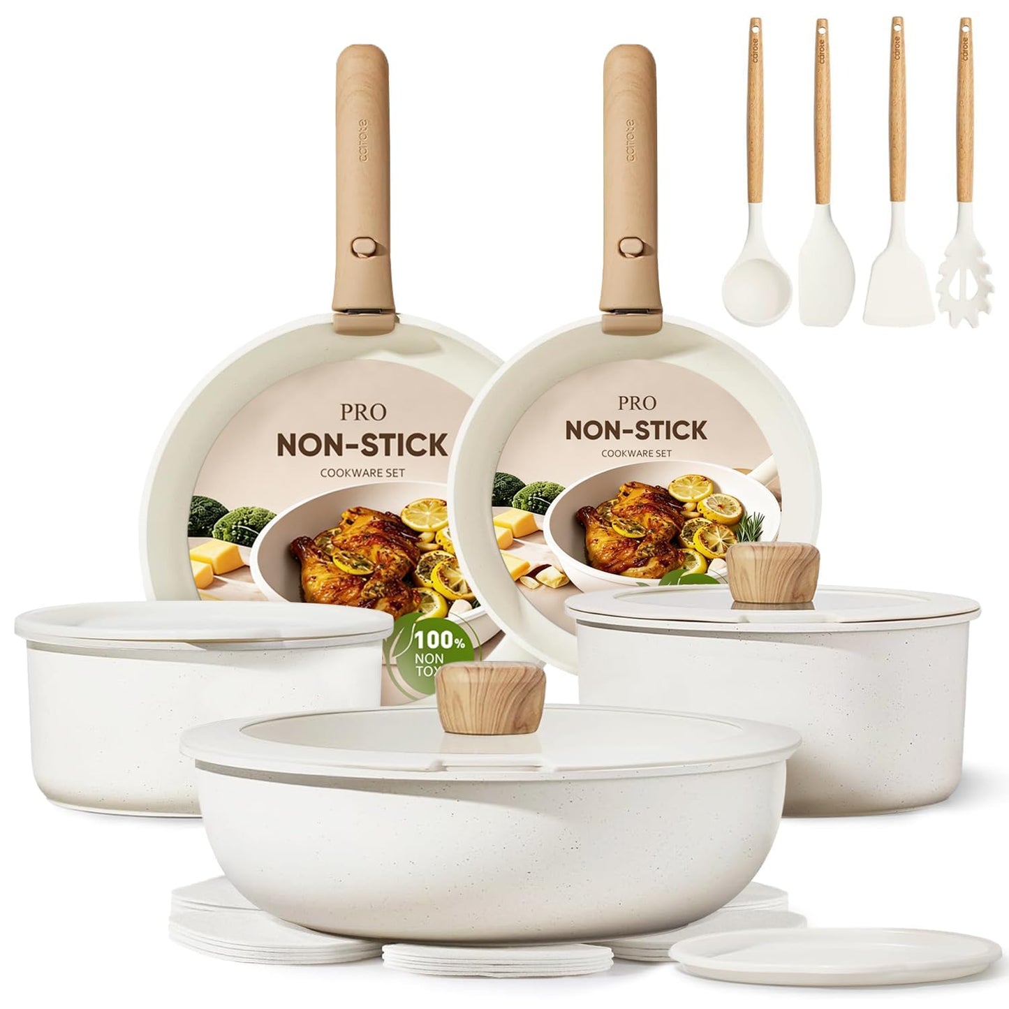 Ceramic Non Stick Cookware Set with Handles