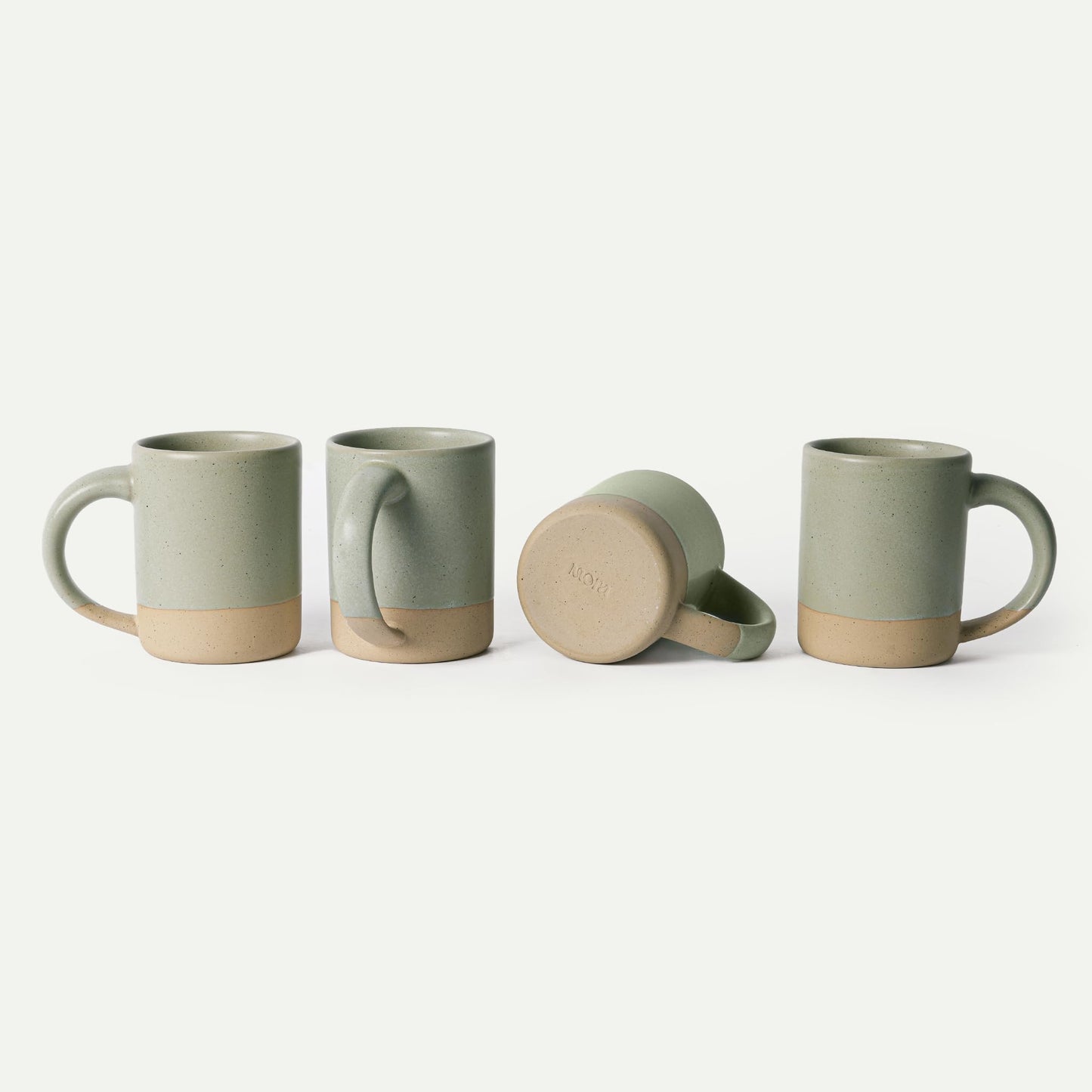 Set of 4 Ceramic Latte Mugs with Handles