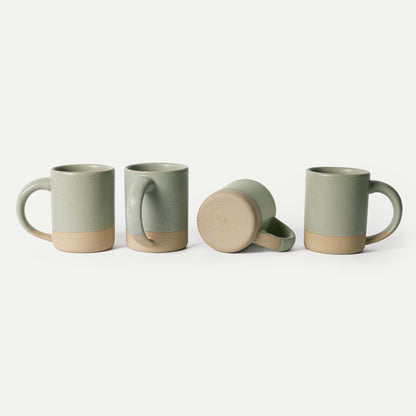 Set of 4 Ceramic Latte Mugs with Handles