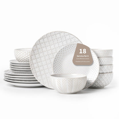 Embossed Scratch-Resistant Dinnerware Set