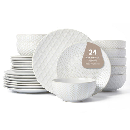Embossed Scratch-Resistant Dinnerware Set
