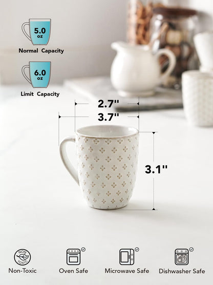 Ceramic Coffee Mug Set of 4 with Handles