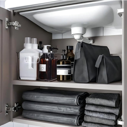 Set of 8 Clear Plastic Storage Bins