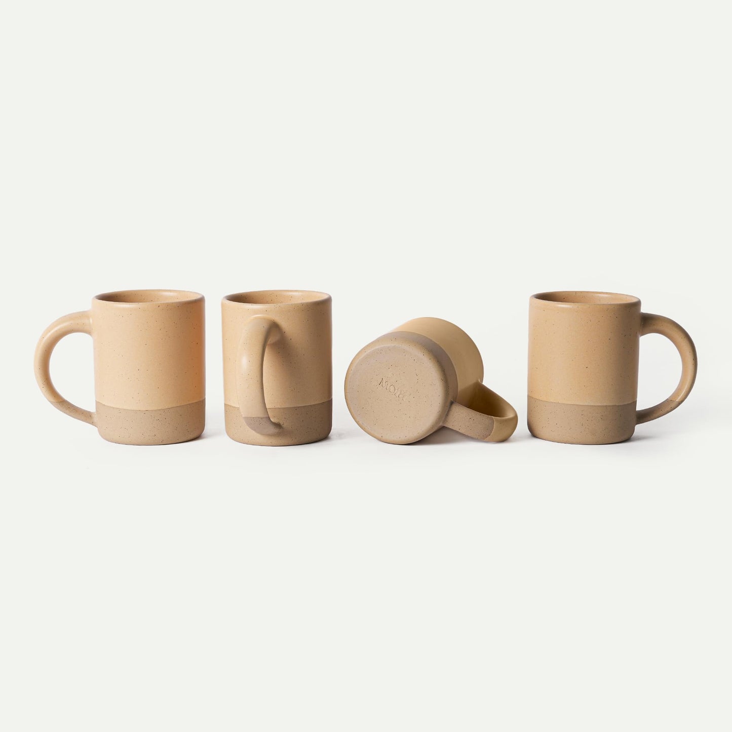 Set of 4 Ceramic Latte Mugs with Handles