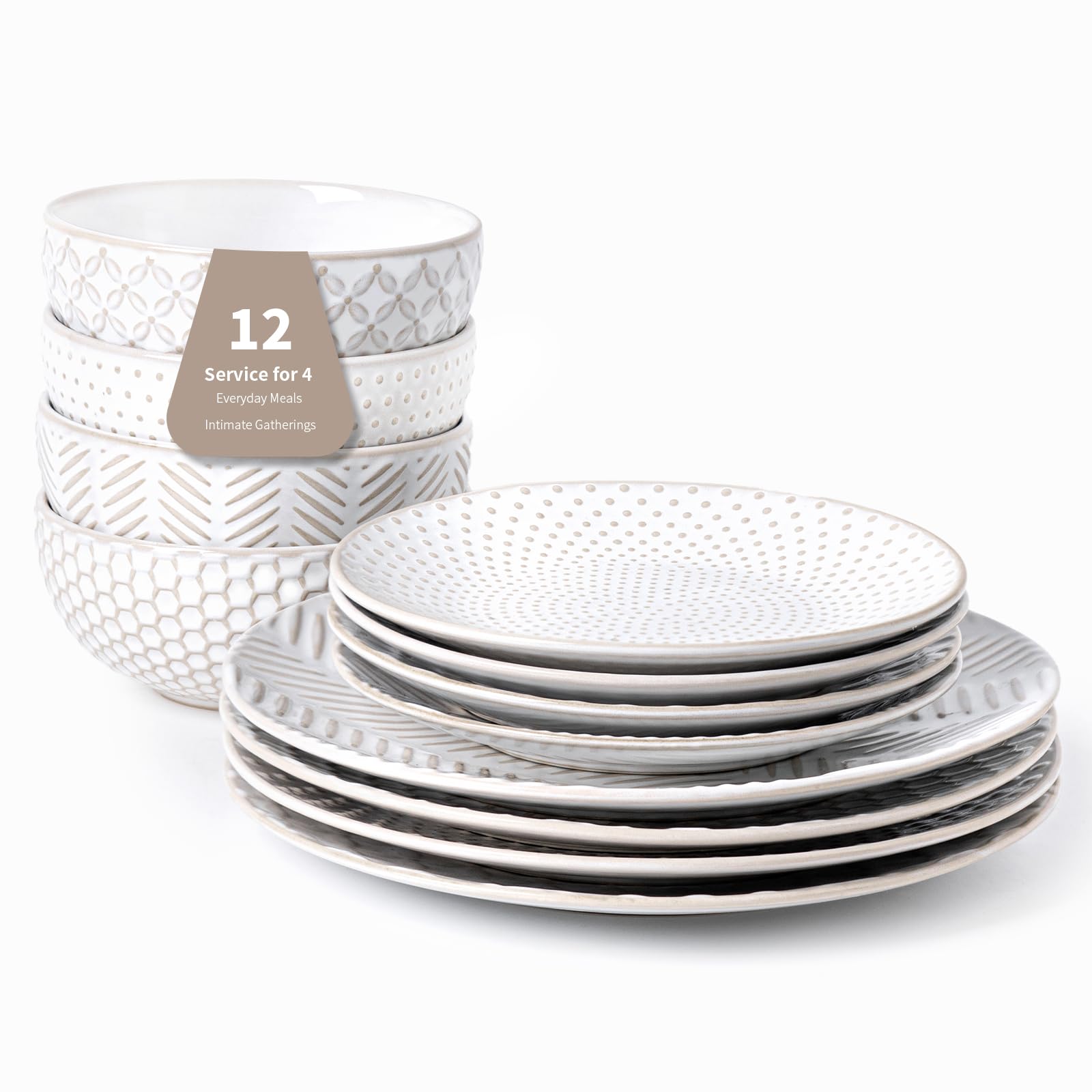 Embossed Scratch-Resistant Dinnerware Set