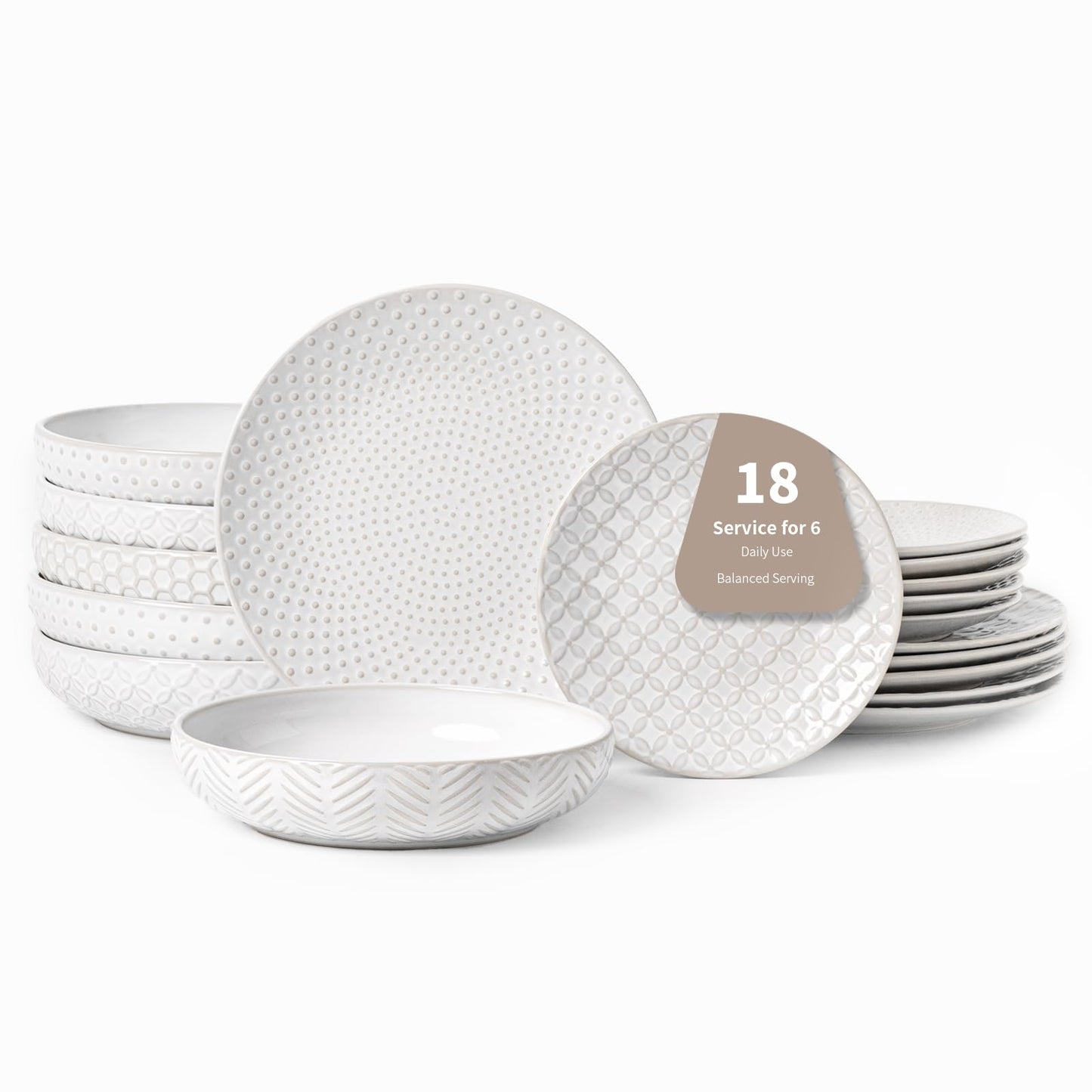Embossed Scratch-Resistant Dinnerware Set