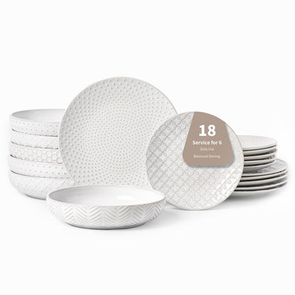 Embossed Scratch-Resistant Dinnerware Set
