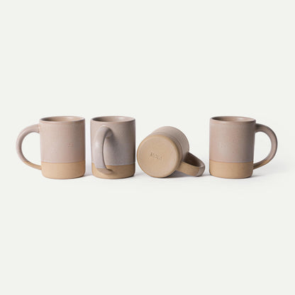 Set of 4 Ceramic Latte Mugs with Handles