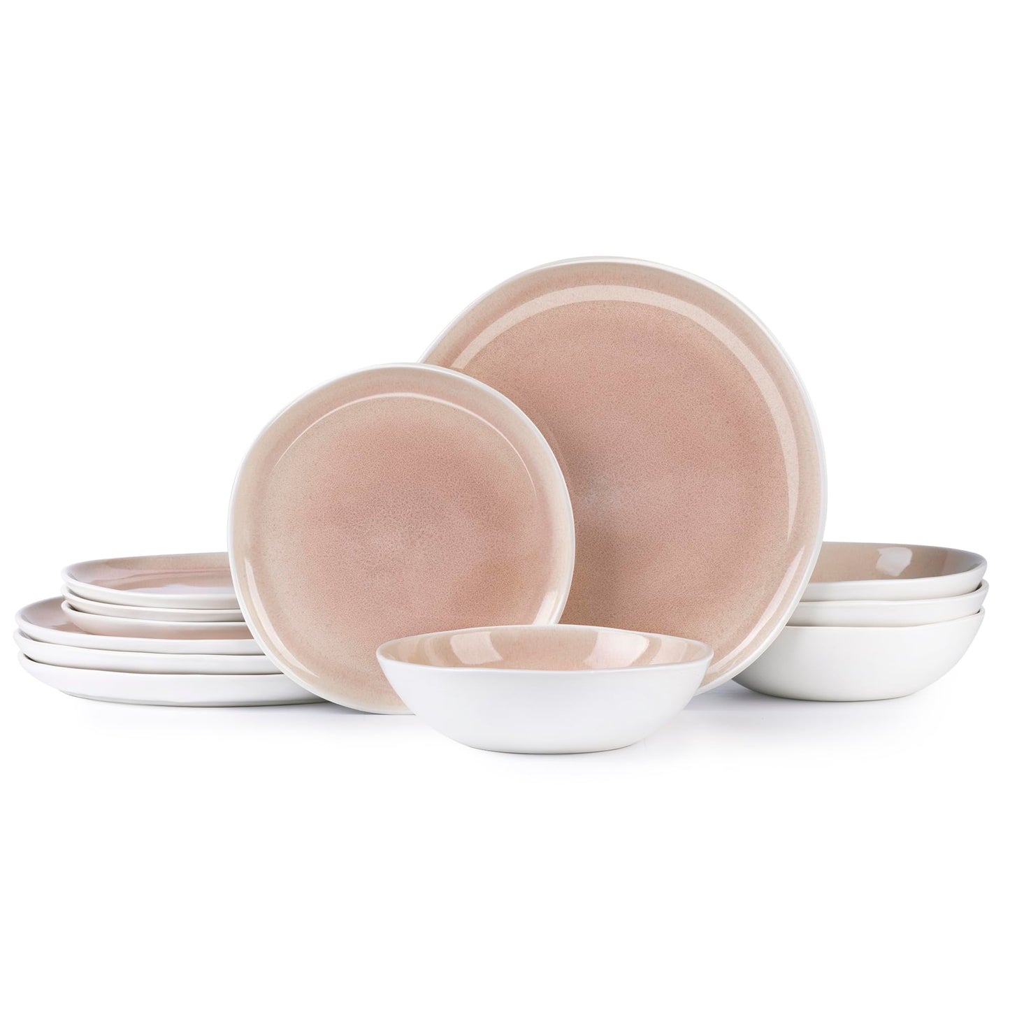Reactive Glaze Ceramic Dinnerware Set for 4