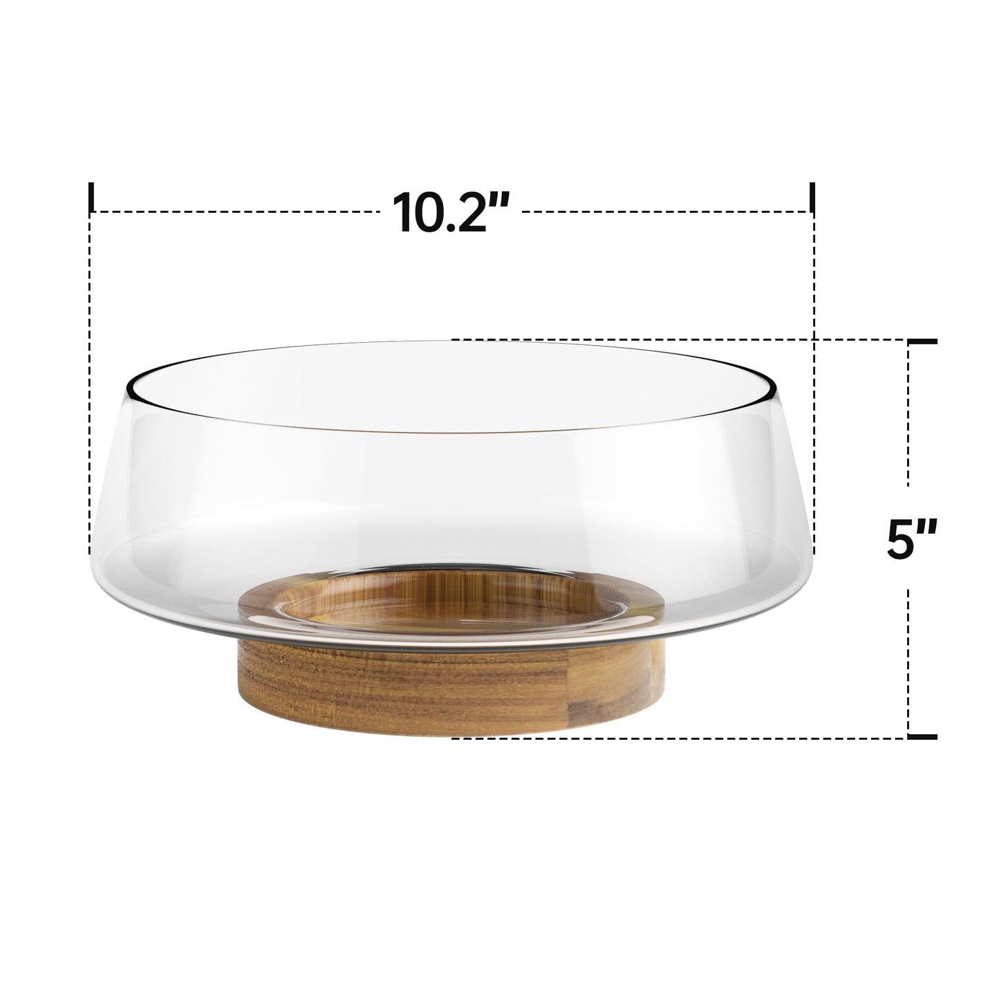 Extra Large Glass Salad Bowl Set with Base