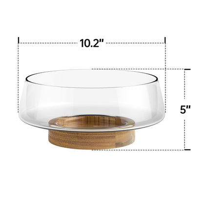 Extra Large Glass Salad Bowl Set with Base