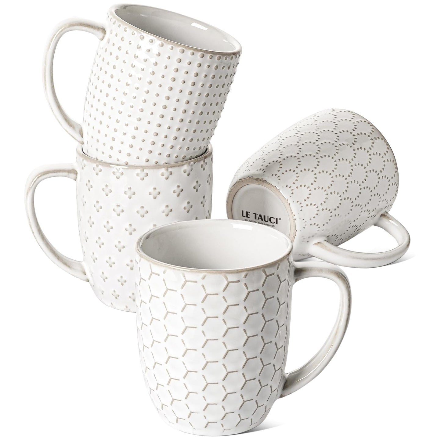 Ceramic Coffee Mug Set of 4 with Handles