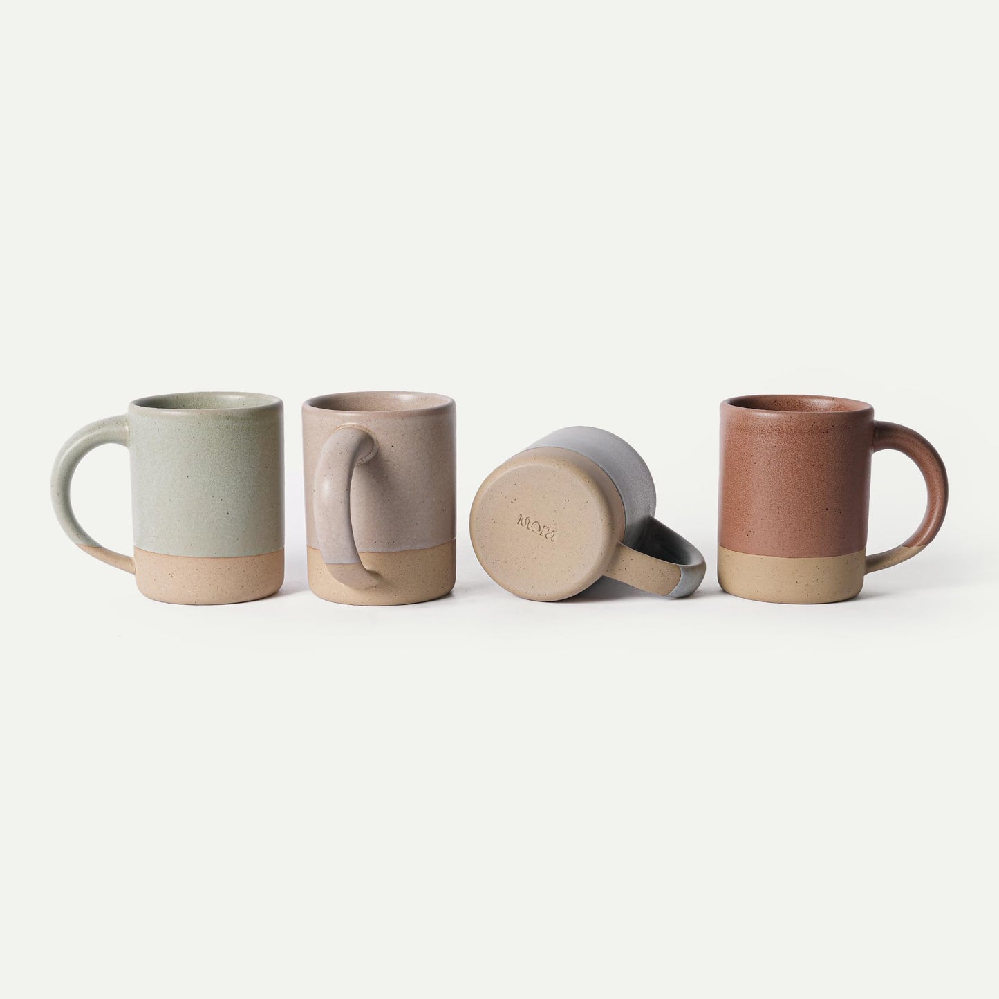 Set of 4 Ceramic Latte Mugs with Handles