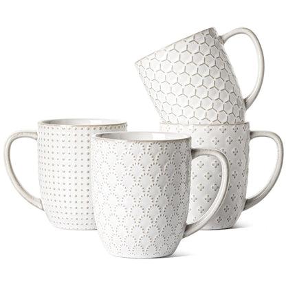 Ceramic Coffee Mug Set of 4 with Handles