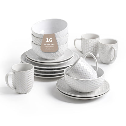 Embossed Scratch-Resistant Dinnerware Set