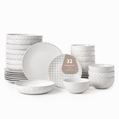 Embossed Scratch-Resistant Dinnerware Set