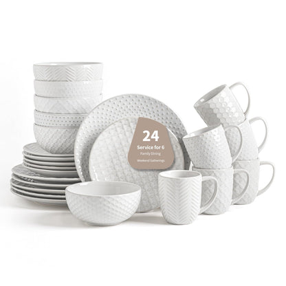 Embossed Scratch-Resistant Dinnerware Set