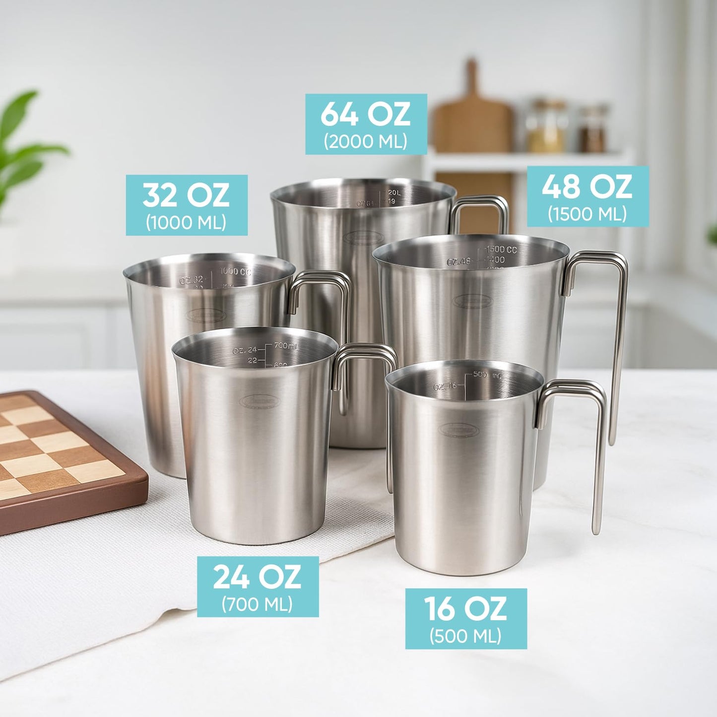 Stainless Steel Measuring Cup with Marked Scales