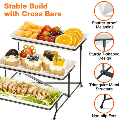 3-Tier Serving Tray Set with Stand