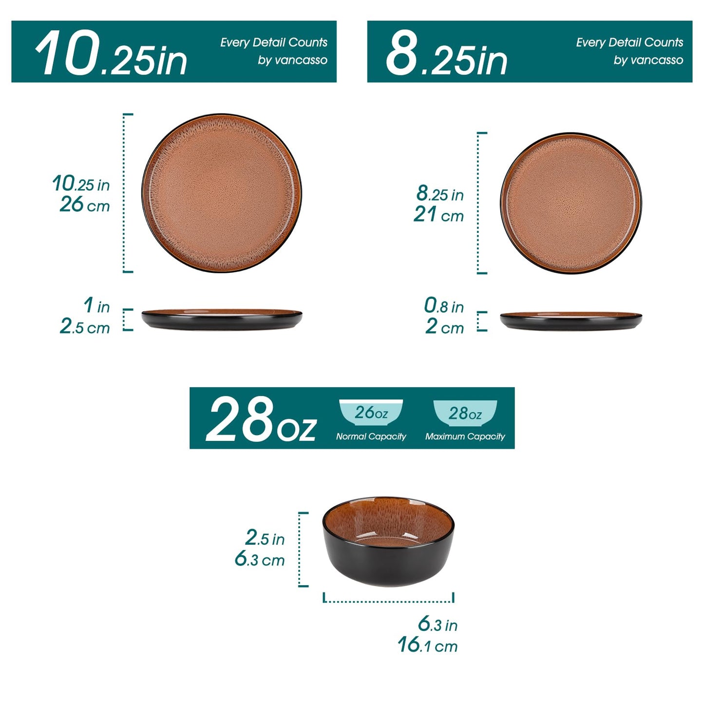 Ceramic Stoneware Plates and Bowls Dinnerware Set