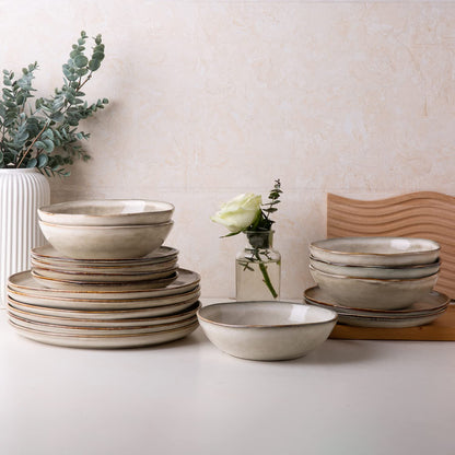 Reactive Glaze Ceramic Dinnerware Set for 4